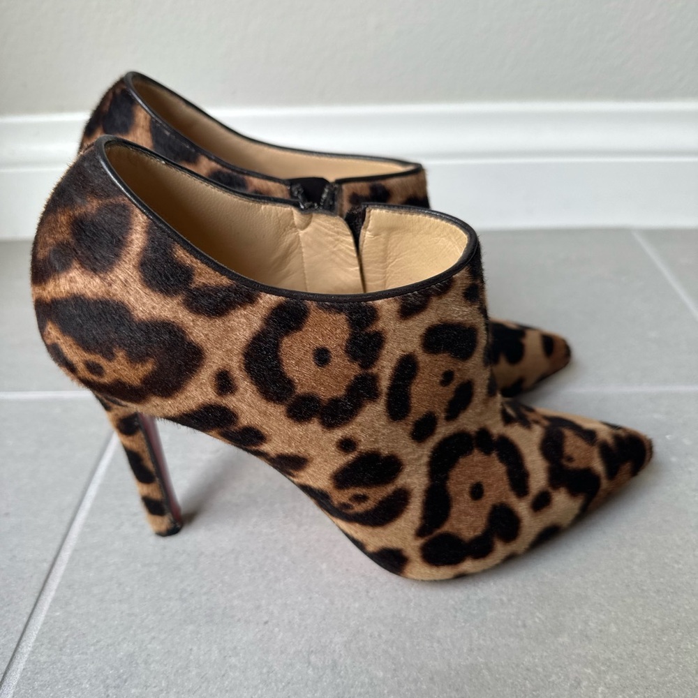 Christian Louboutin Pony Hair Luxor Dahlia Ankle Boots